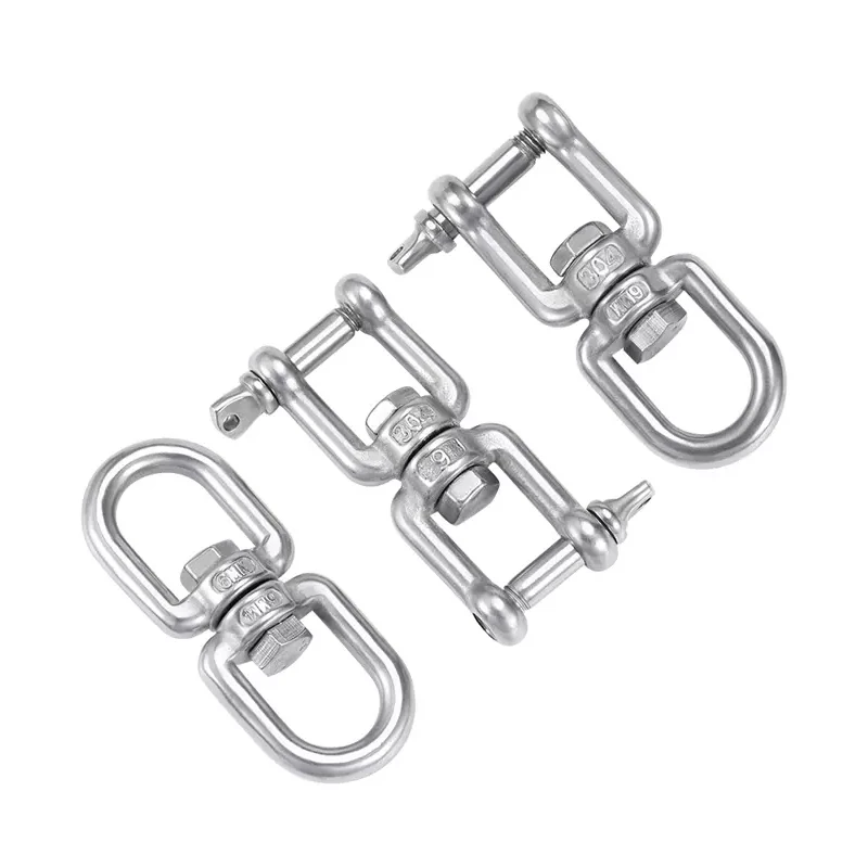 304 Stainless Steel Double Ended Swivel Eye Hook Ring Connector For Hanging Chair Swing Sand Bag Hanging Yoga Hammock