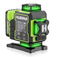 Huepar W04CG Laser Level Handheld 16 Lines 4D Cross Line Auto Level Surveying 360 Rotating Laser Paired With Tripod Stand