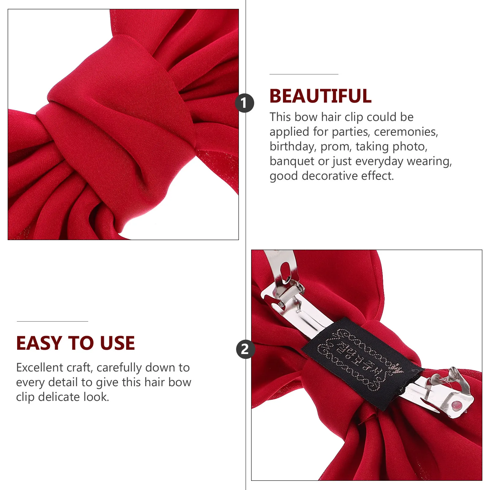 

Набор из 9 заколок для волос: стильные заколки-бантики из цинкового сплава и ткани, держатели для хвоста, заколки-ленты для женщин и девочек, аксессуары