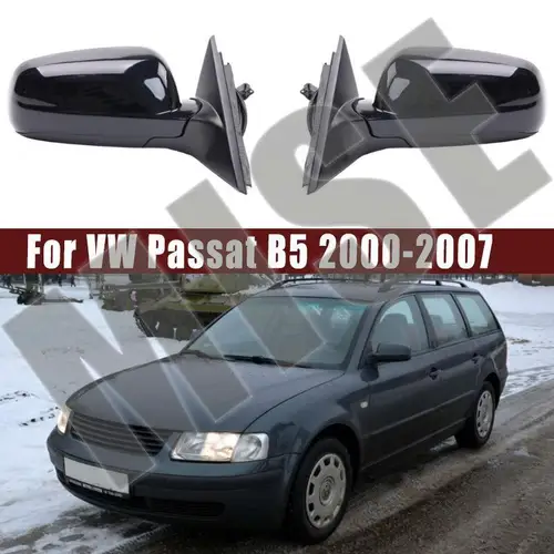 Montaje de espejo retrovisor para puerta exterior de coche, accesorios para VW Passat B5, 2000, 2001, 2002, 2003, 2004, 2005, 2006, 2007, sí/sin calor
