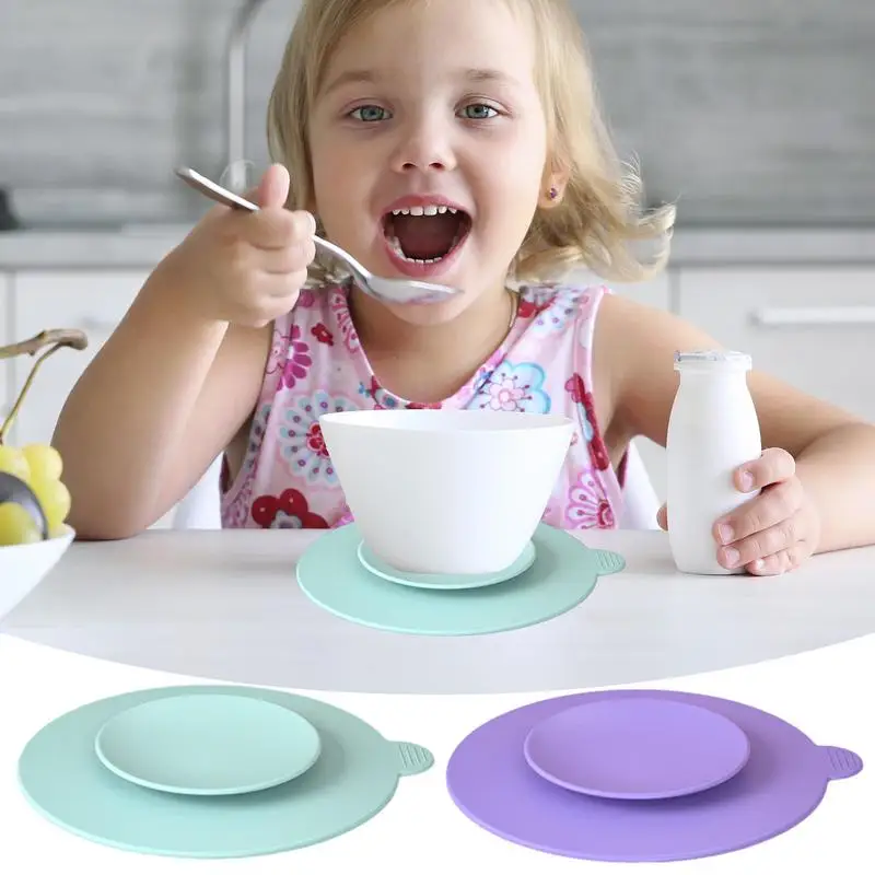 Tableware Suction Pad Fixing Bowl Sucker Anti-Skid Tableware Placemat Double Sided Suction Cups Sturdy & Safe Plate Suction Pad