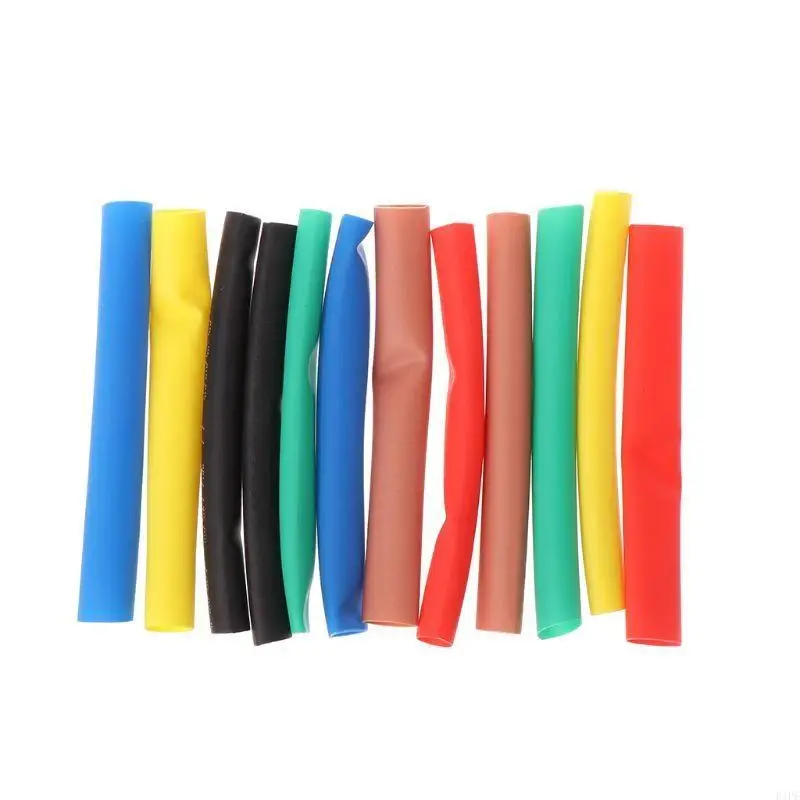 E1PF 12 Pieces Colorful Electronic Wrap Wire Cable Insulation Polyolefin Heat Shrink Tube Ratio Insulation Shrinkable Tubes