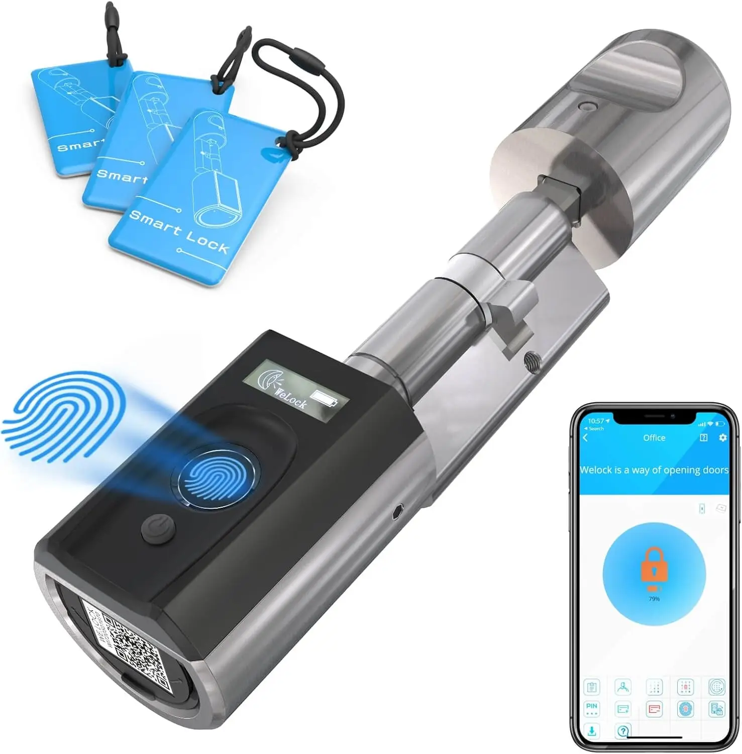 WELOCK Touch41 Türschloss Fingerabdruck,Fingerabdruck Türschloss Haustür,Elektronischer Türöffner