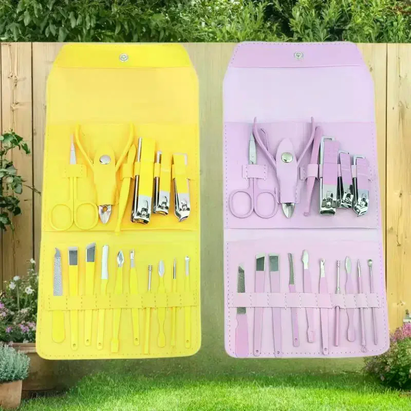 ชุดอุปกรณ์ดูแลเล็บระดับพรีเมียม 16 ชิ้น สำหรับใช้ในบ้าน ทำจากสแตนเลส พร้อมชุดตัดเล็บเท้า และกระเป๋าเดินทาง