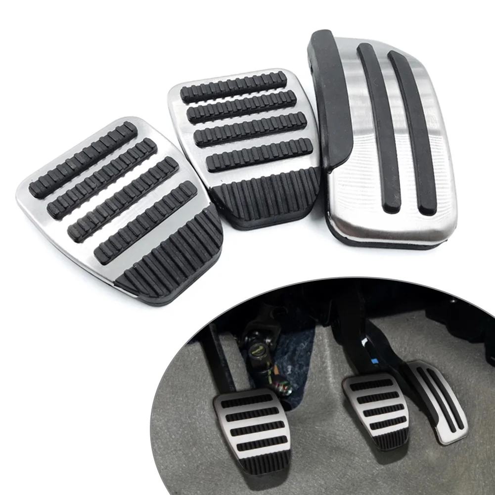 Stainless Steel Car Clutch Brake Gas Pedals Cover For Nissan Tiida Livina JUKE Sylphy Sunny Altima Sentra Maxima Pulsa 3Pcs/Set