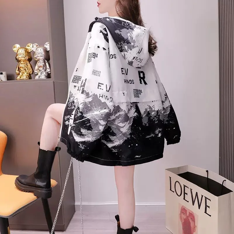 ZOUXO Women Jacket 2022 Spring Autumn Tie-dyed Jacket New Fashion Original Design Loose Casual Clothes