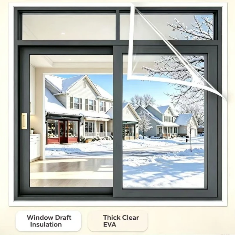 Thick Clear EVA Window Insulation Film Winter Cold Blocker Window Sealing Tape Thermal Insulation Film for Home Window Windproof