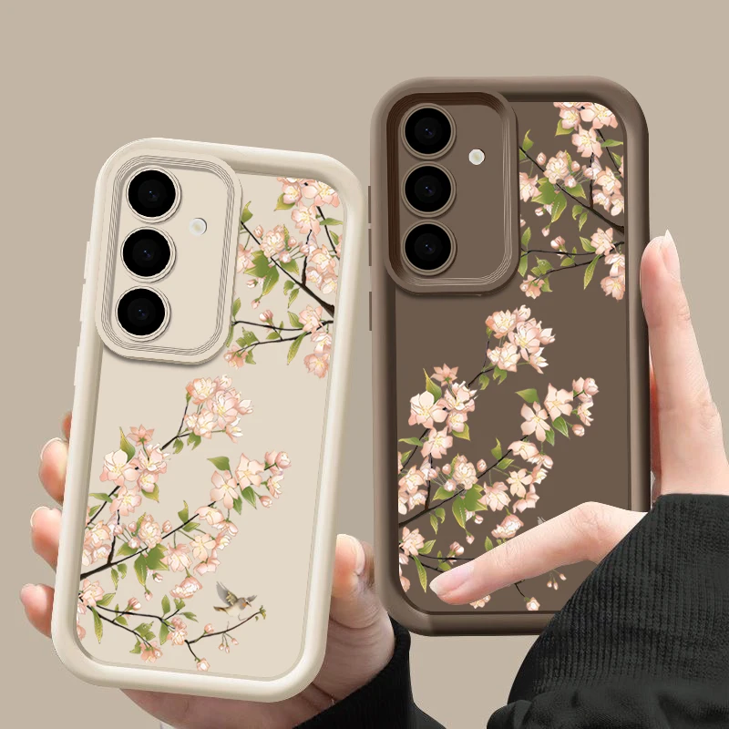 Candy Farbe Silikon Fall Für Samsung Galaxy S24 S23 S22 S25 Ultra S23 Plus S24 S21 FE Blumen Muster Weiche TPU Telefon Abdeckung