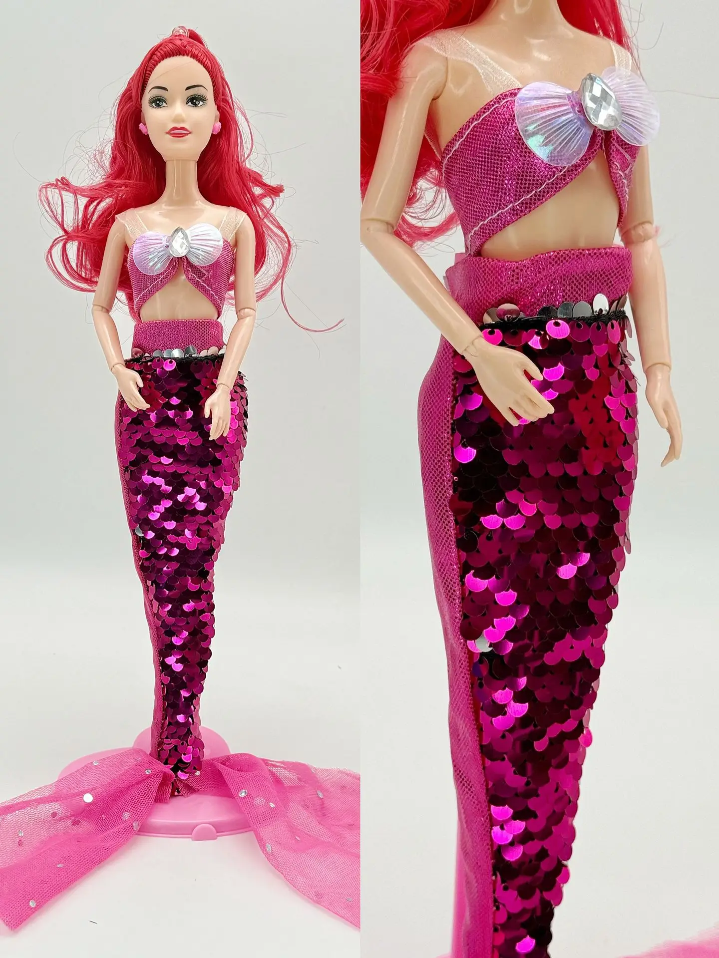 11 pollici sirena bambola set completo multi giunti mobili 1/6 30 cm bambola con gonna di paillettes vestiti vestito ragazze vestono giocattoli regali fai da te