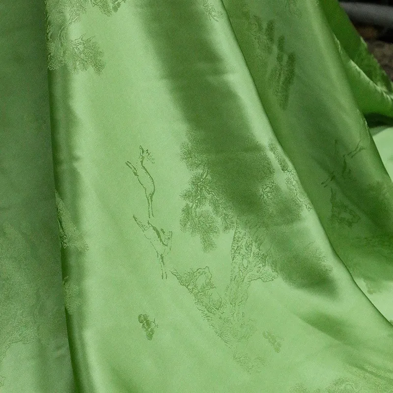 New Chinese-style silk jacquard satin fabric for plain-cut cheongsam and Hanfu jackets