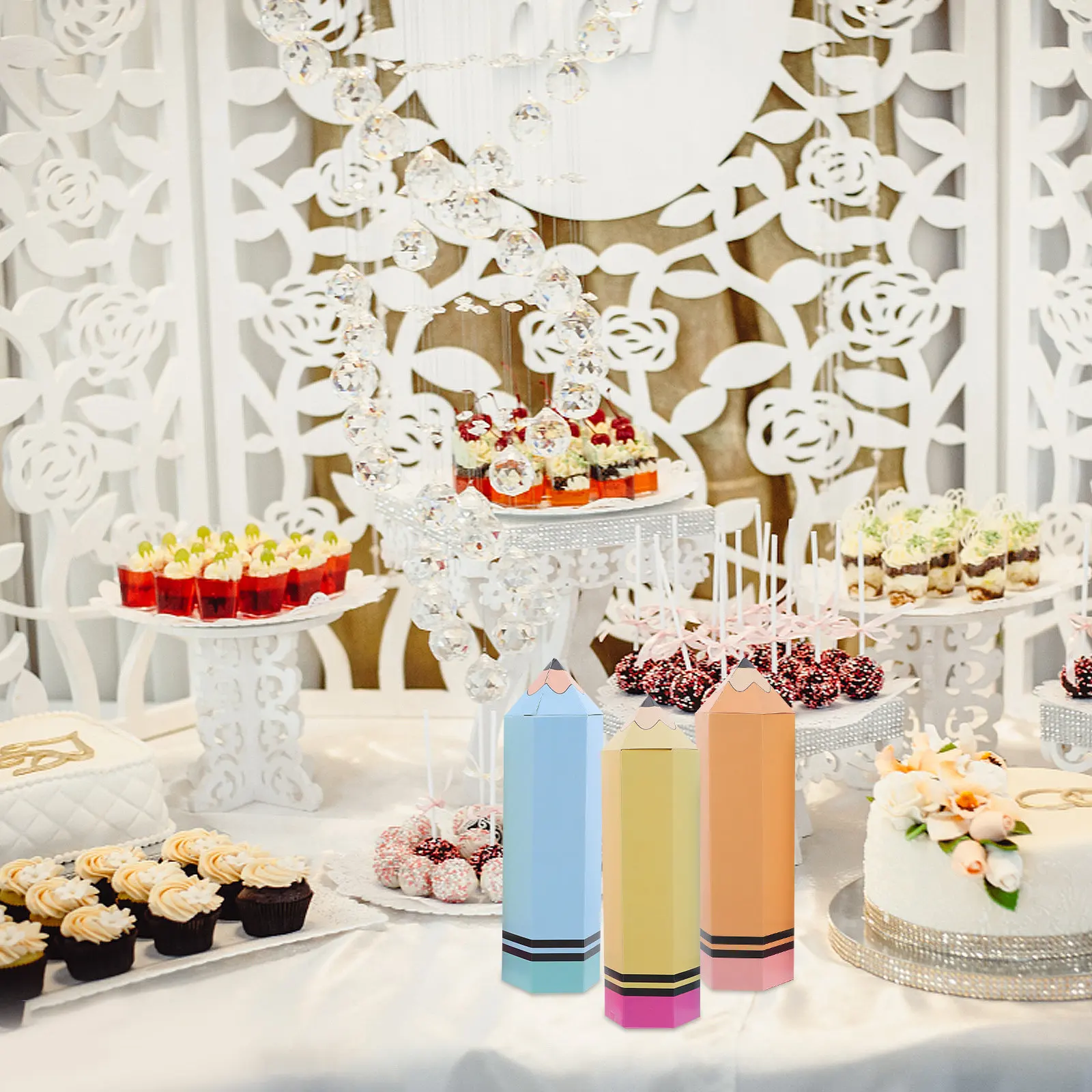 

12 наборов коробок для карандашей в форме карандаша, коробки для угощений, принадлежности для школьных вечеринок, упаковка для конфет для детей