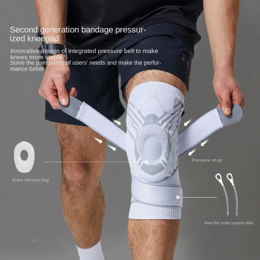 Nylon Latex Spandex Knee Pads Silicone Spring M/ L Spring Strip Support White Grey Black Adjustable Knee Protector Training