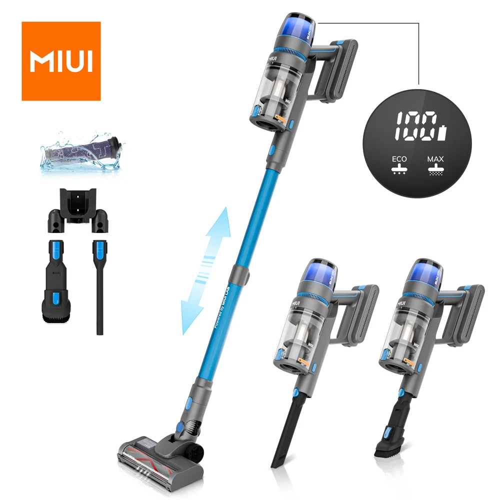 

Беспроводной ручной пылесос MIUI со светодиодным дисплеем, 17 кПа, мощное всасывание до 40 минут, беспроводной пылесос для дома и автомобиля