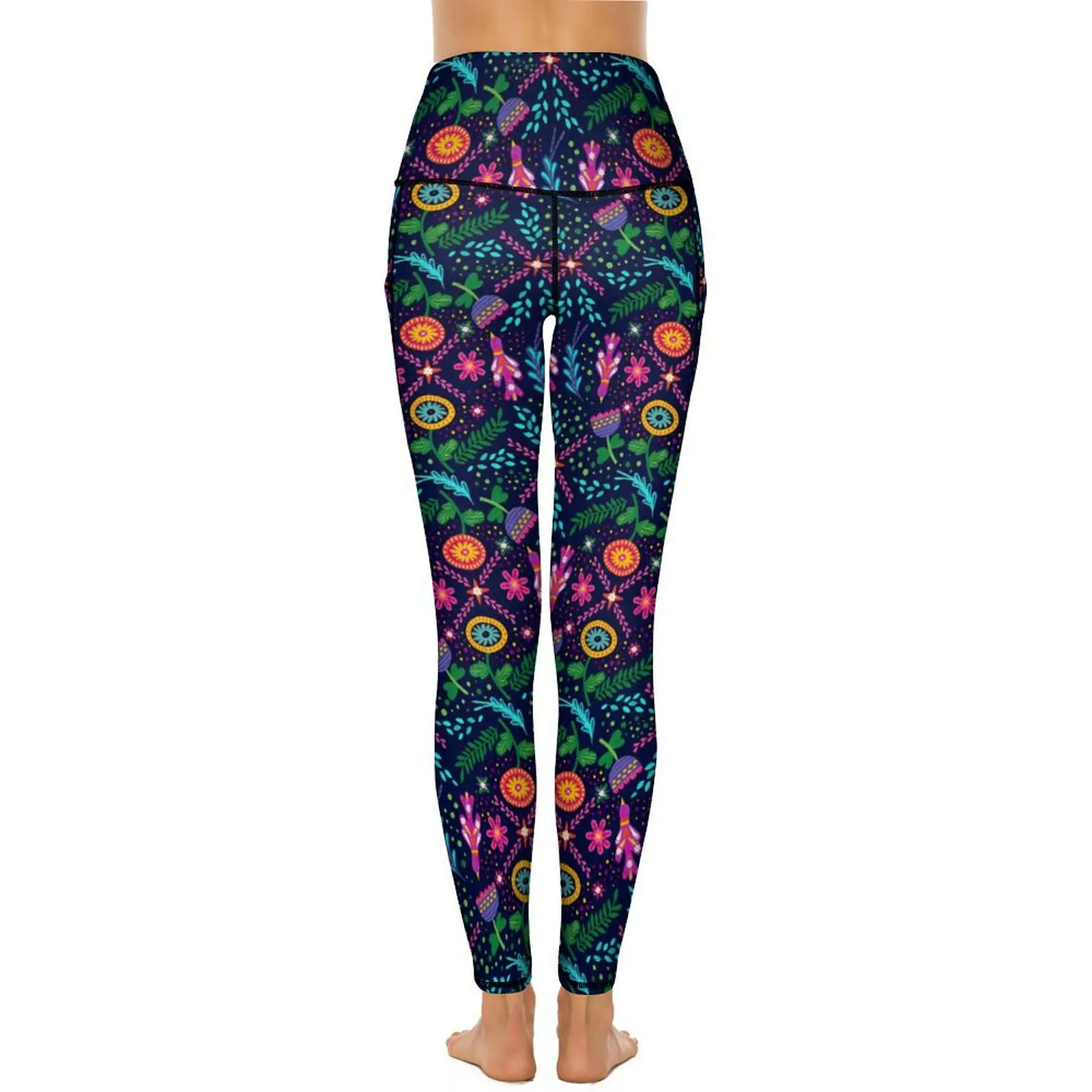 Spaß Vögel Blume Leggings bunte Blumen Gym Yoga hosen hohe Taille Kawaii Leggins dehnbar bedruckte Sports trumpf hose große Größe