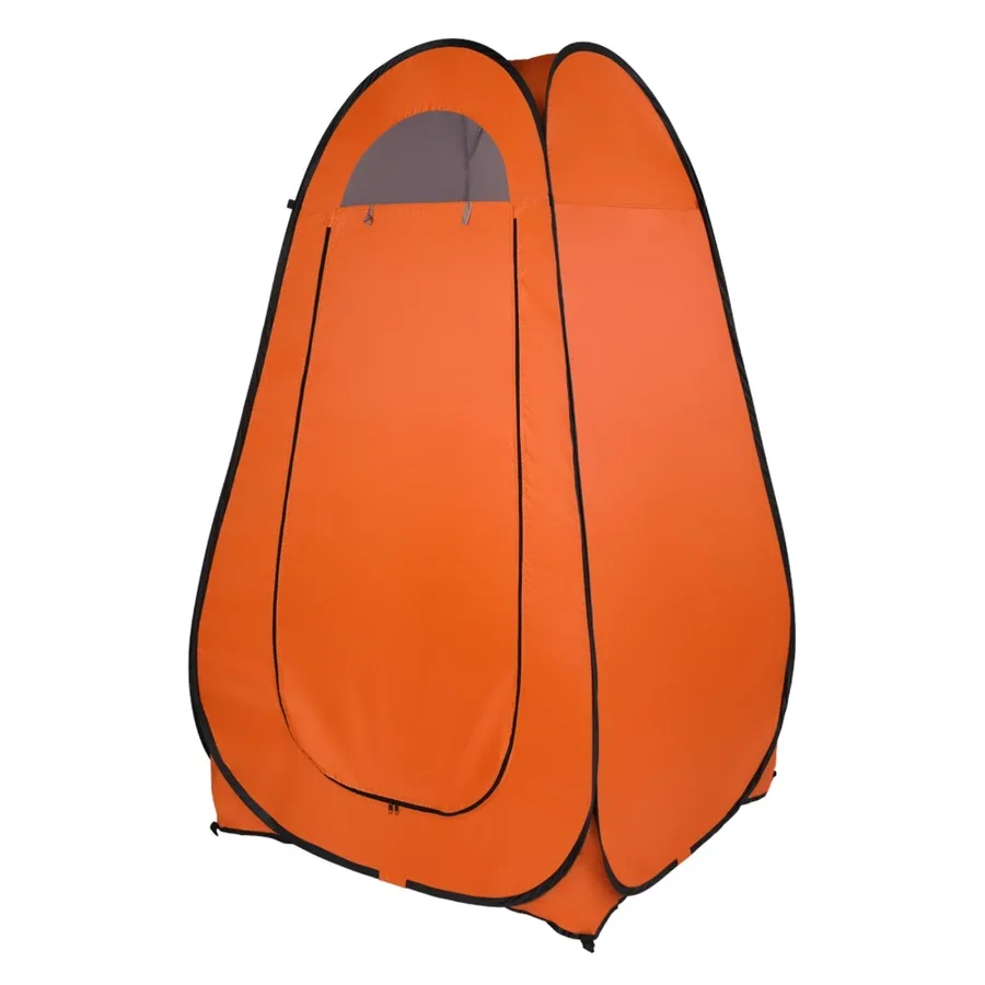 

Portable Pop Up Toilet Shower Tent Changing Room Dressing Tent Camping Shelter Orange 1-2 Person