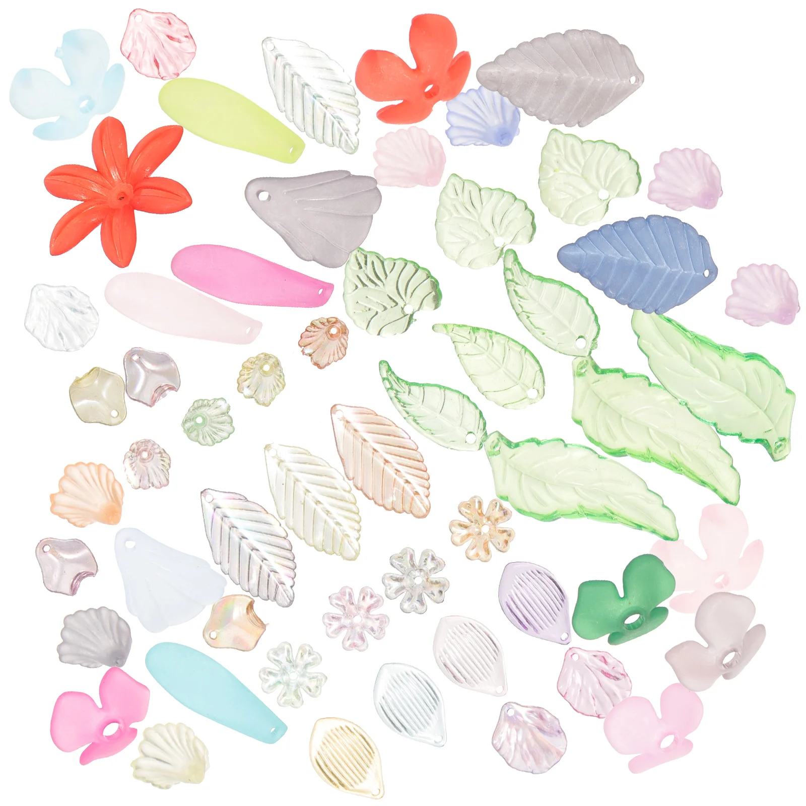 

3 Packs DIY Leaf Flower Ornaments Green Transparent Mixed Shapes Earrings Necklace Bracelet Supplies Mini Charms Jewelry Craft