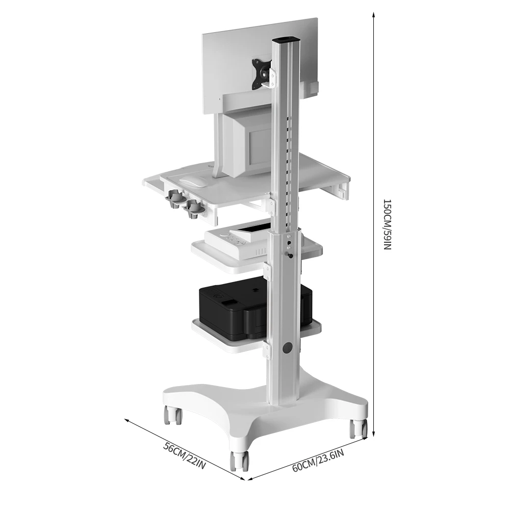 Competitive Price ABS Plastic Hospital Clinic Trolley Cart Endoscope Trolley Cart Medical Mobile Workstation for Hospital