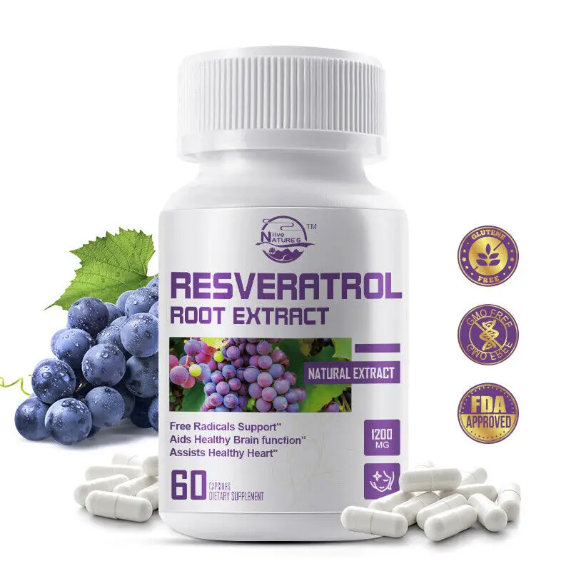 Resveratrol maximale Tabletten 1200 mg Stärke natürliches Anti-Aging-Antioxidans