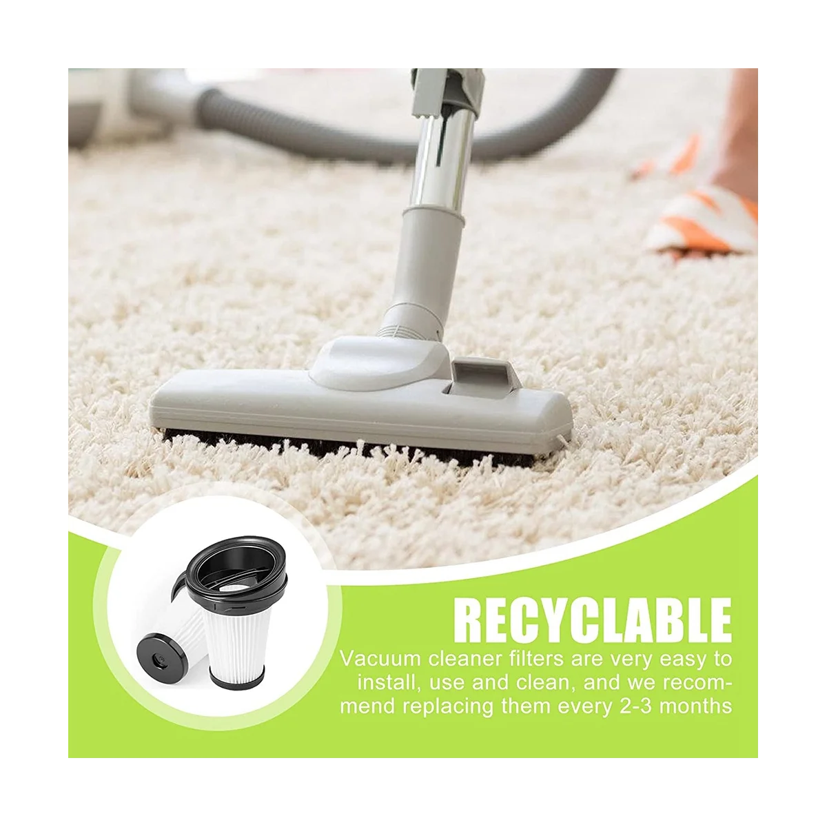 8 filtros para aspiradora de mano, para Vch 9629 Vch 9630 Vch 9631, filtro para aspiradora con cepillo de limpieza