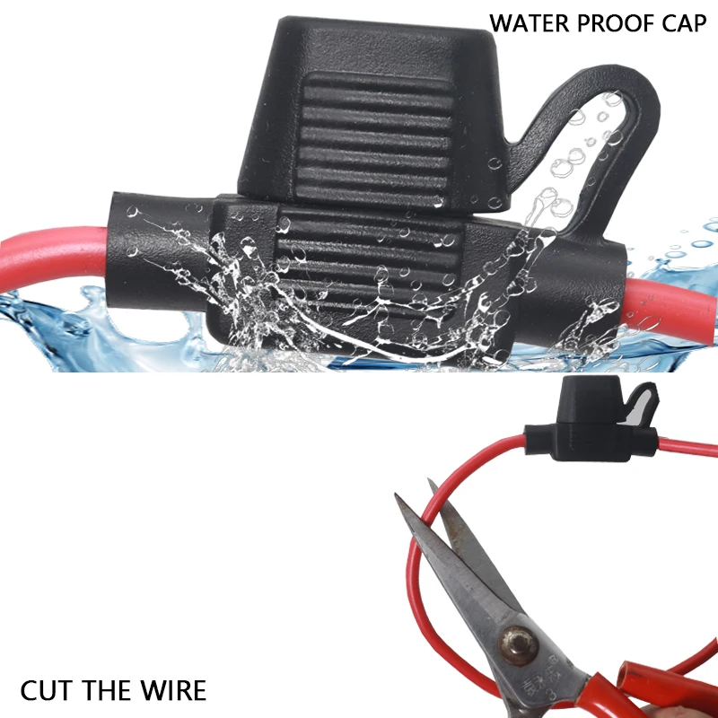 【3-1PCS】Mini Blade Fuse Holder Splash-proof Box 12V with Fuses Blade Wire Cutoff Switch Fuse Socket