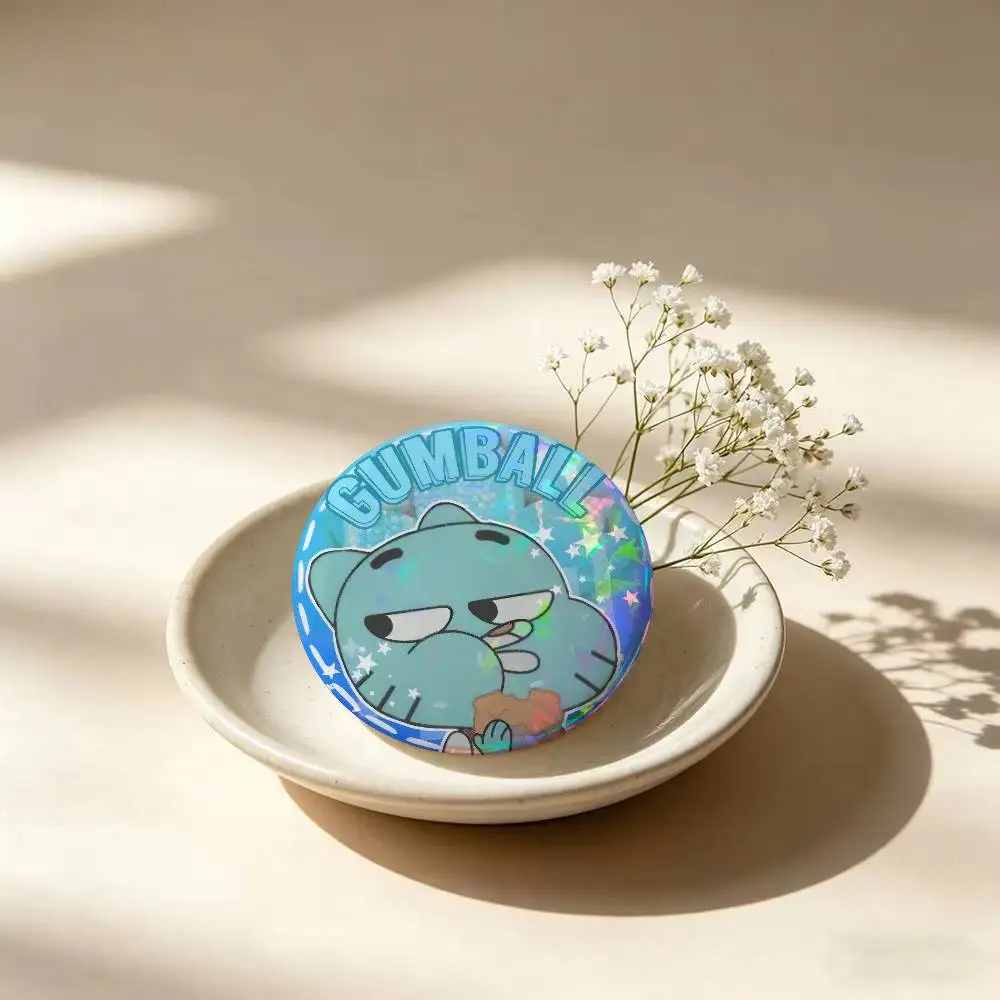 Fun Cartoon Game Figure Darwin Gumball  Button Pin Metal Cute Brooch Collar Lapel Pin Badge Women Fashion Cartoon Lover Creative