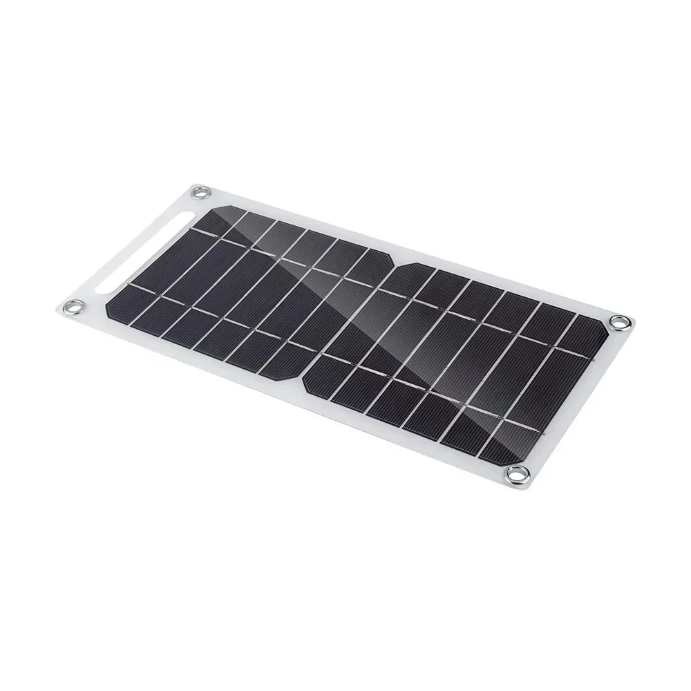 Painel Solar com USB, Impermeável, Ao Ar Livre, Caminhadas, Acampamento, Bateria Portátil, Banco de Carregamento do Telefone Móvel, 6.8V, 30W