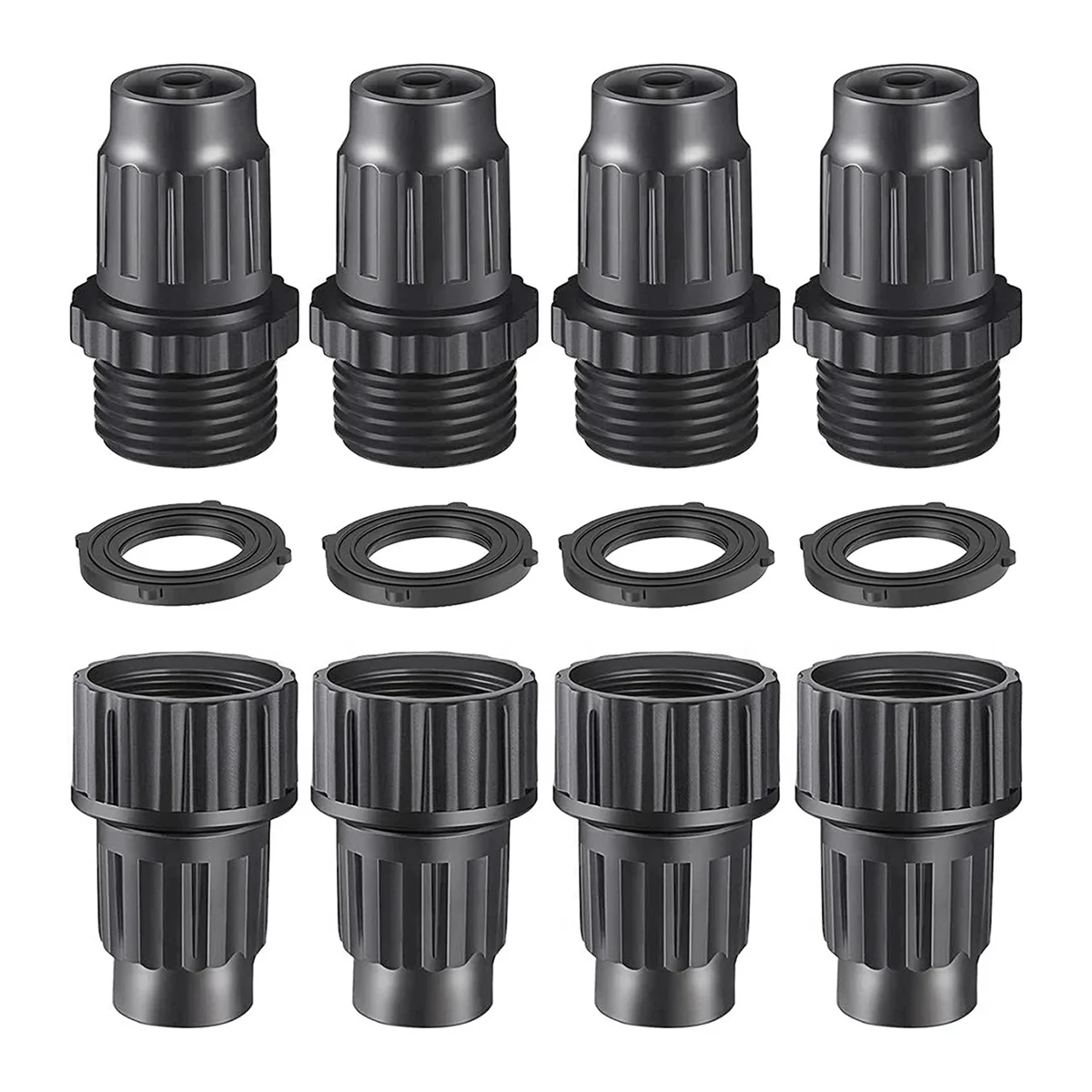 4 Pcs Drip Irrigation Pressure Regulator 25 PSI & Faucet Adapter Kit, Pressure Regulator,Drip Irrigation Tubing Adapter