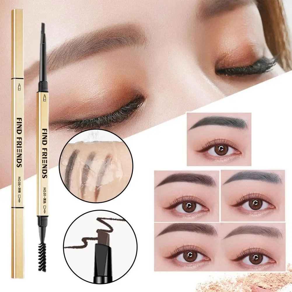 Double Eyebrow Pencil Automatic Rotation Golden Long Coffee Makeup Gray Eyebrow Pen Lasting Brown Black Pencil Waterpr Z9v2