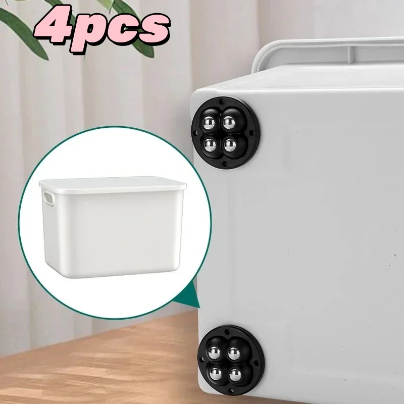 Ruedas giratorias autoadhesivas universales, polea de rotación de 360 grados giratoria de acero inoxidable de alta resistencia para muebles, cubo de basura, 4 Uds.