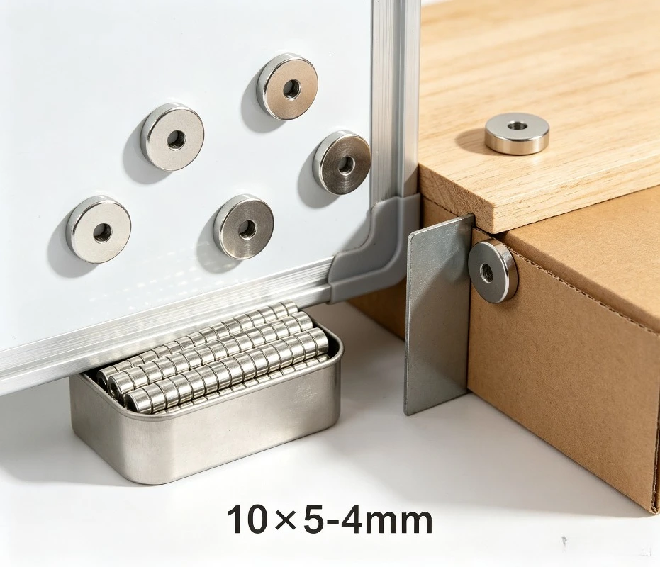 10x5‑4mm Countersunk Round Disc Neodymium Magnet Strong 10x5mm Outer Dia 4mm Hole Permanent NdFeB Magnetic Magnets 10*5‑4 mm