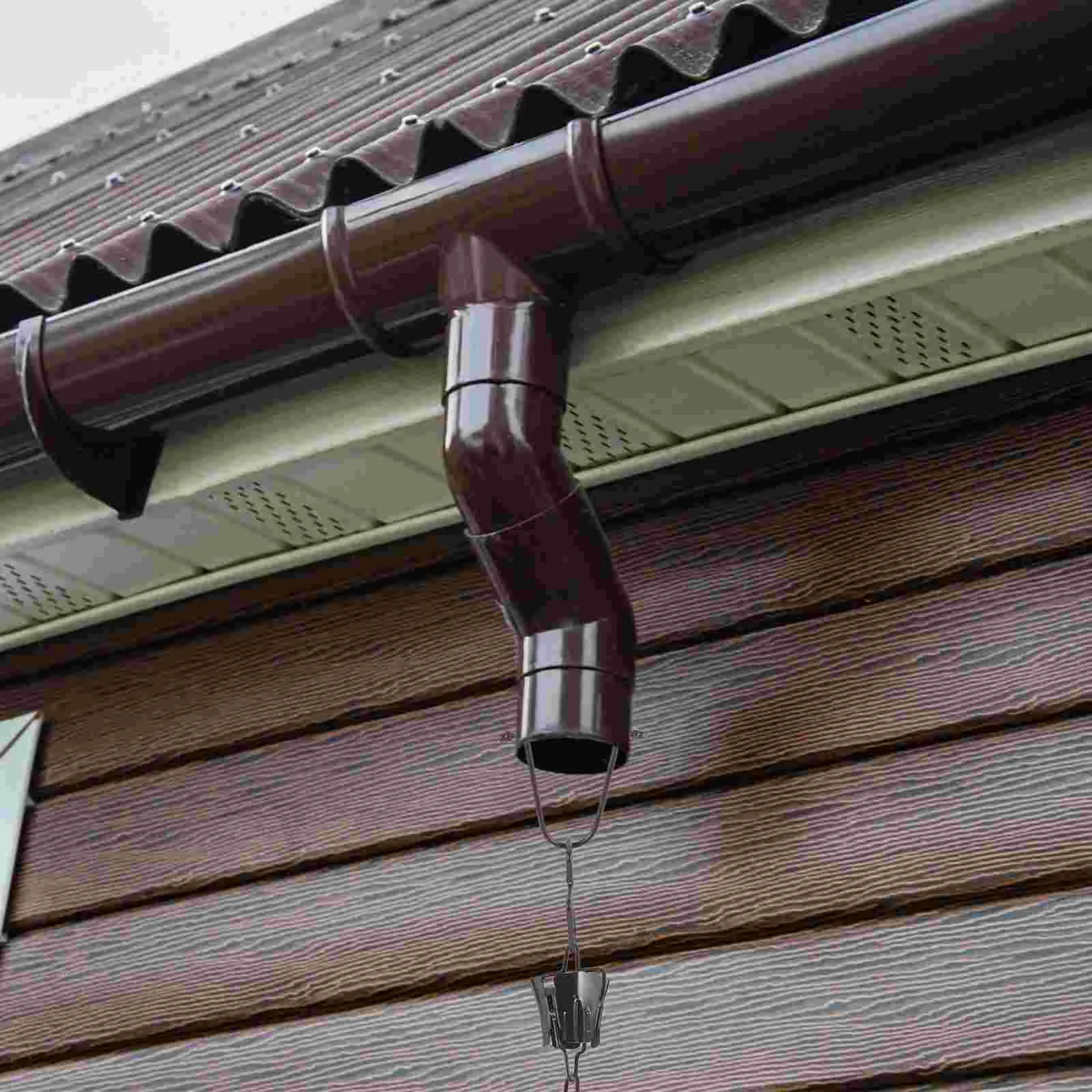 Rain Chain Gutter Clip V-Shaped Rain Chain Cup Portable iron Downspout Outlet Hanger Cup home Gutter Downpipe accessories