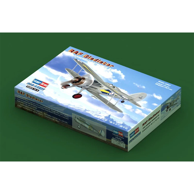 Hobbyboss-modelo de avión de combate de gladiador ScaleI Raf, juguete coleccionable, Kit de construcción de montaje de plástico, 80289, 1/72