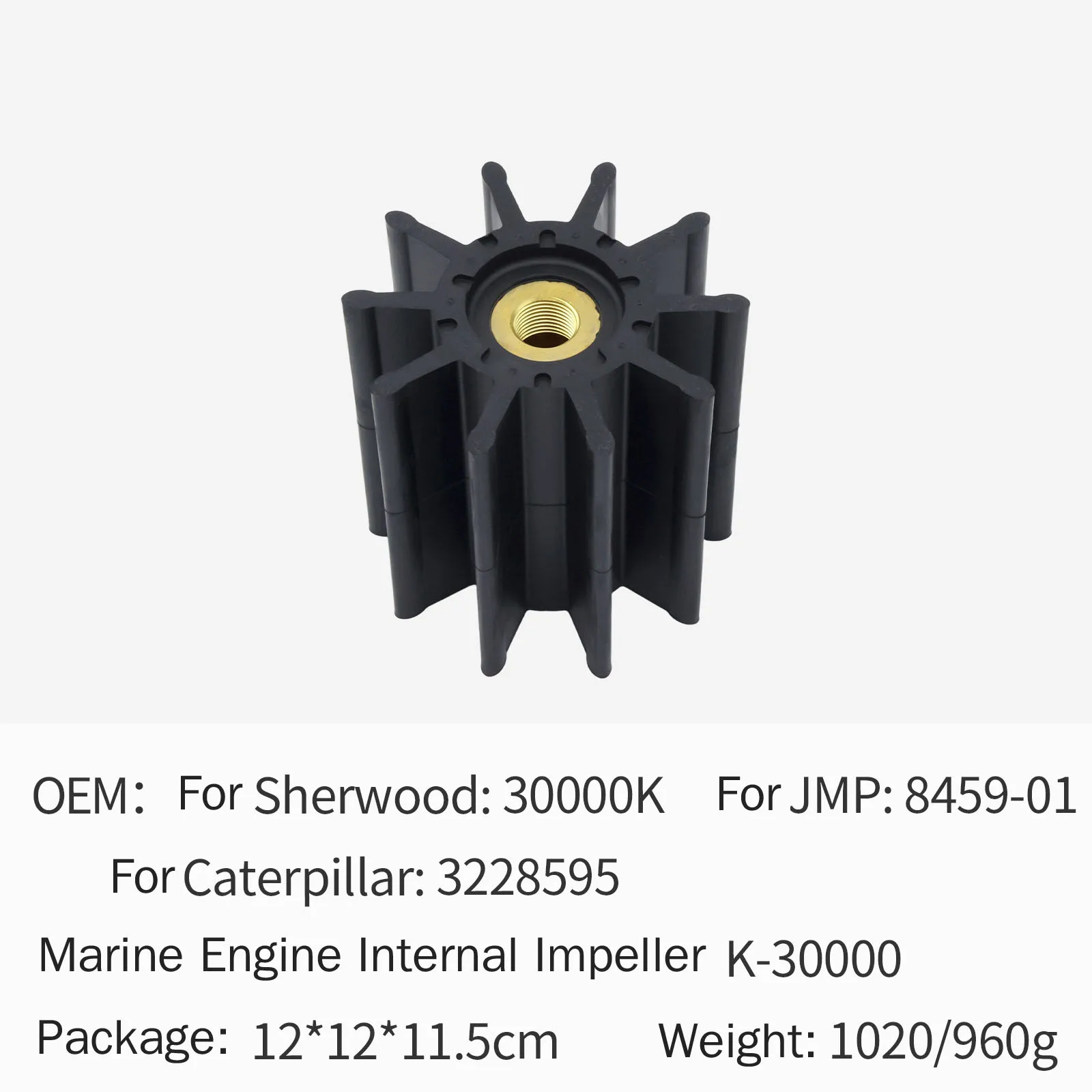 Marine Engine Internal Inboard Impeller for Sherwood 30000K for JMP 8459-01 for Caterpillar 3228595