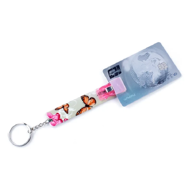 بطاقة ائتمان المنتزع المفاتيح بلينغ ATM بطاقة الائتمان المنتزع بطاقة سحب للأظافر الطويلة تصميم المفاتيح Funda Para Llaves الهدايا #4