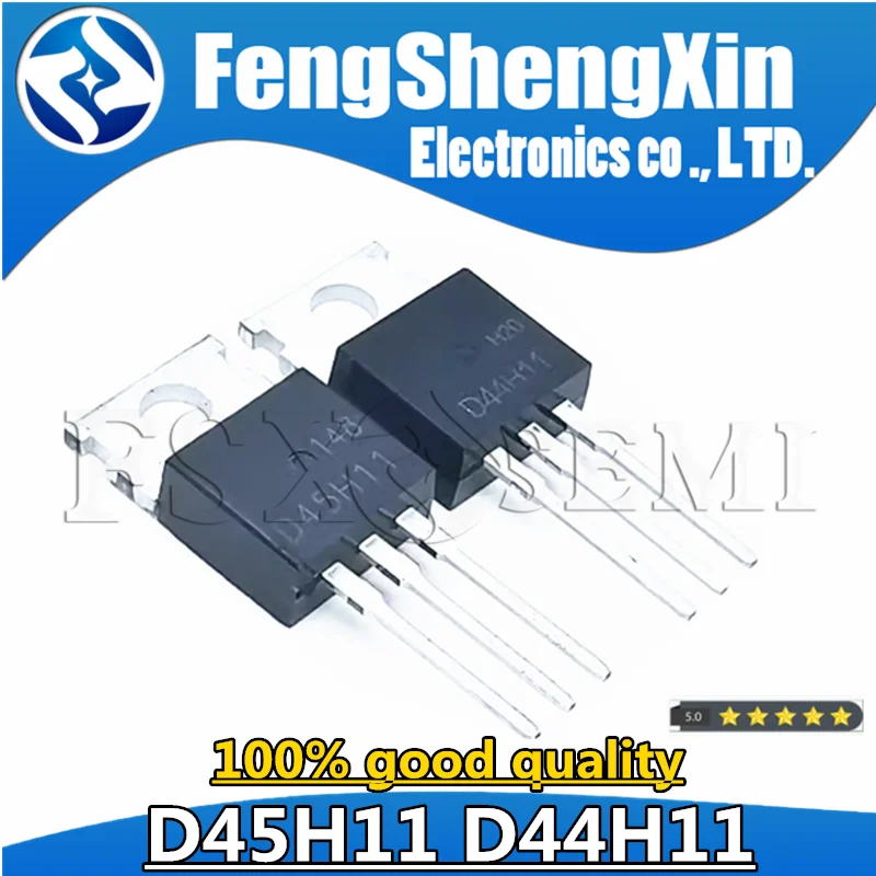 5 pair 45H11G D44H11G Transistor TO-220 5pcs D45H11G+ 5pcs D44H11G D45H11 D44H11