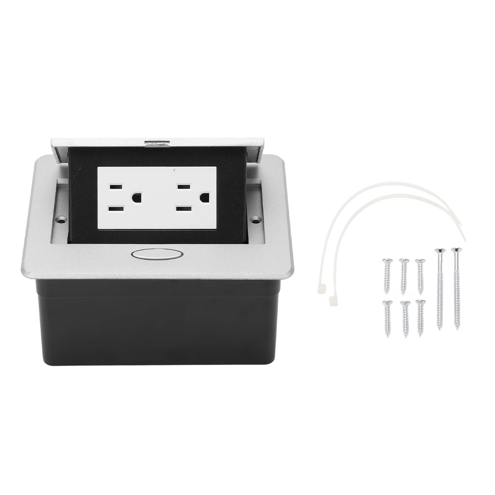 Embedded Invisible Desktop Socket Concealed Power Strip Table Connection Box 2 Outlets US Standard 110‑240V