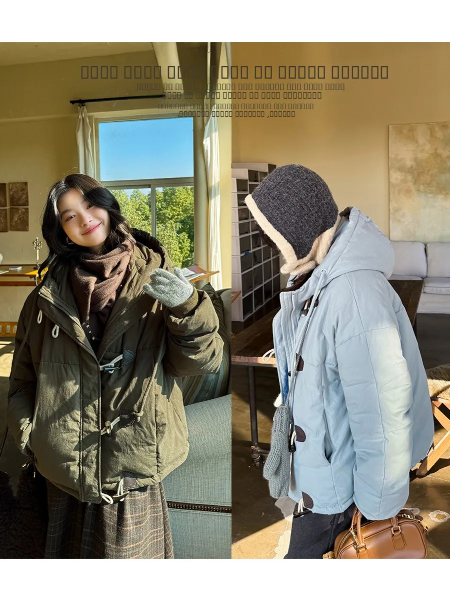 

Изысканная теплосберегающая куртка с 90% белым гусиным пухом, хлопковая, в ретро-стиле, с пуговицами и капюшоном, теплая пуховая куртка для женщин, зимняя, Anni Forest