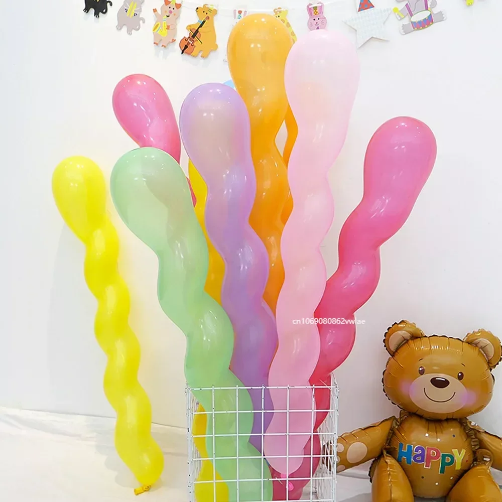 10/30/50pcs Spiral Latex Balloon Long Balloon Kids Toys Threaded Balloon Birthday Decoration Wedding Party Supplies Baby Shower