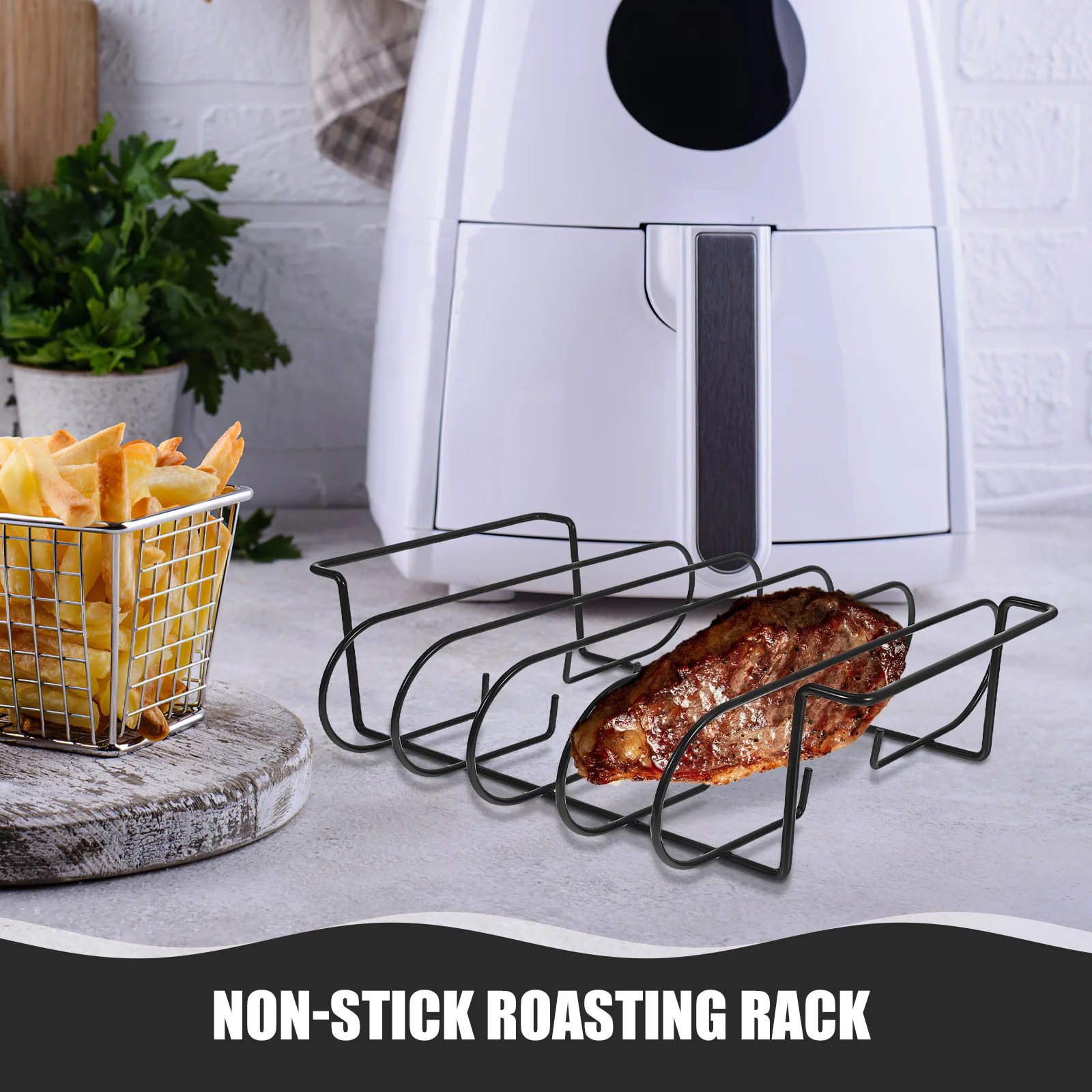 

1pc Roasting Rack For Air Fryer Bbq Grill Even Heating Grilling Tool Outdoor Camping Family Gathering Accessories