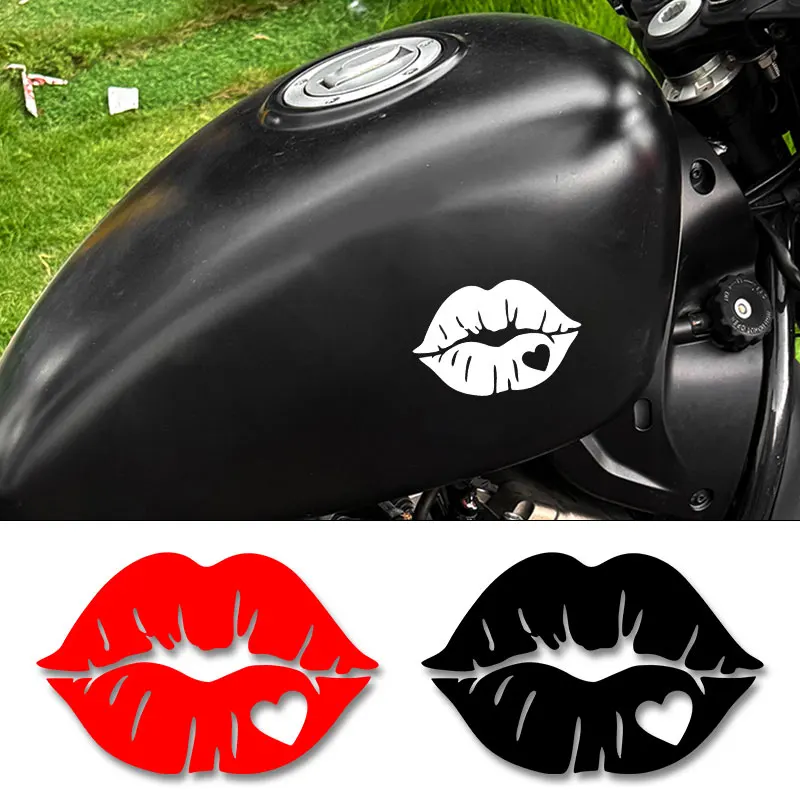 1Pc Heart‑Lip Waterproof Vinyl Decal Sticker for Motorcycle Fuel Tank Helmet Fairing Car Window Universal Multi‑position Decor