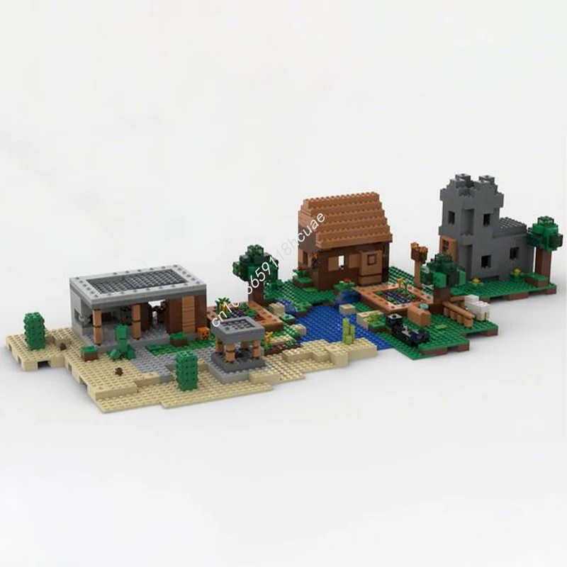 

1360 шт. MOC Pixel Art Village, образовательные строительные блоки для сборки, рождественский подарок, лучшие идеи на день рождения для детей и креатив