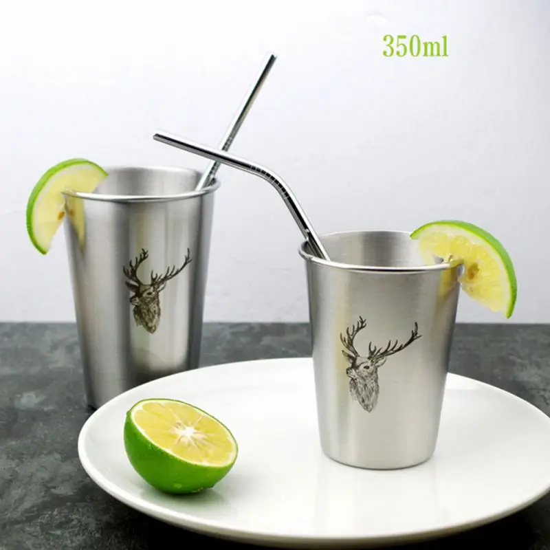 350ml Stainless Steel Mug Silver Double Wall Coffee Tea Wine Milk Beer Tumbler Portable Travel Water Cup Kitchen Drinkware