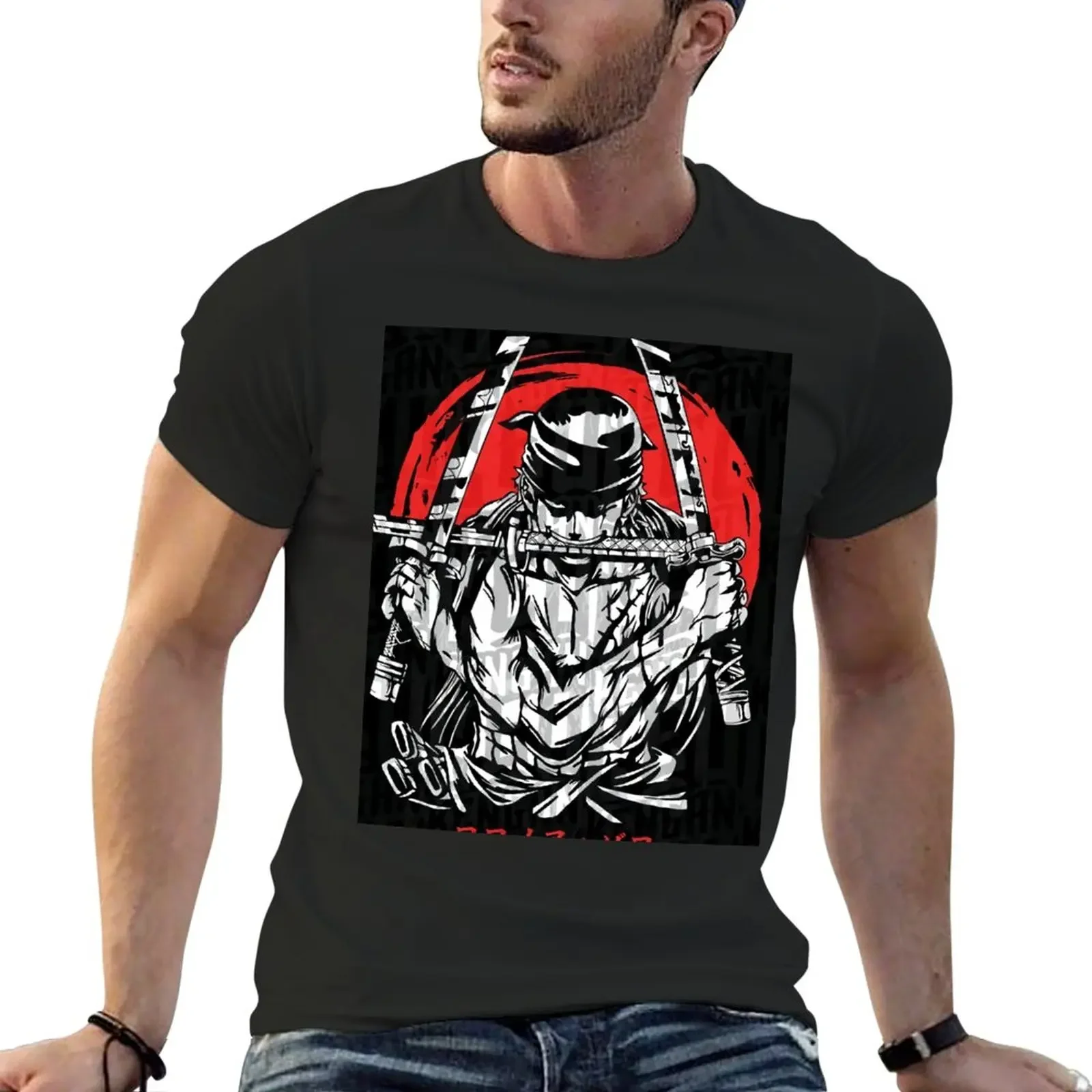 

Roronoa Zorojuro T-Shirt customs blacks Aesthetic clothing mens big and tall t shirts