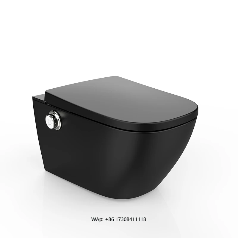 

Luxury Black Smart Toilette P-trap Wall Hung Intelligent Smart Toilet for Hotel