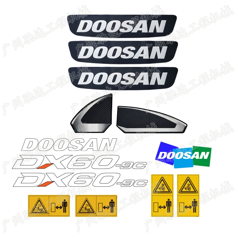 Doosan dx55 60 65 70 75-9c 80 85 88 90 95-9c decal car edge door sticker