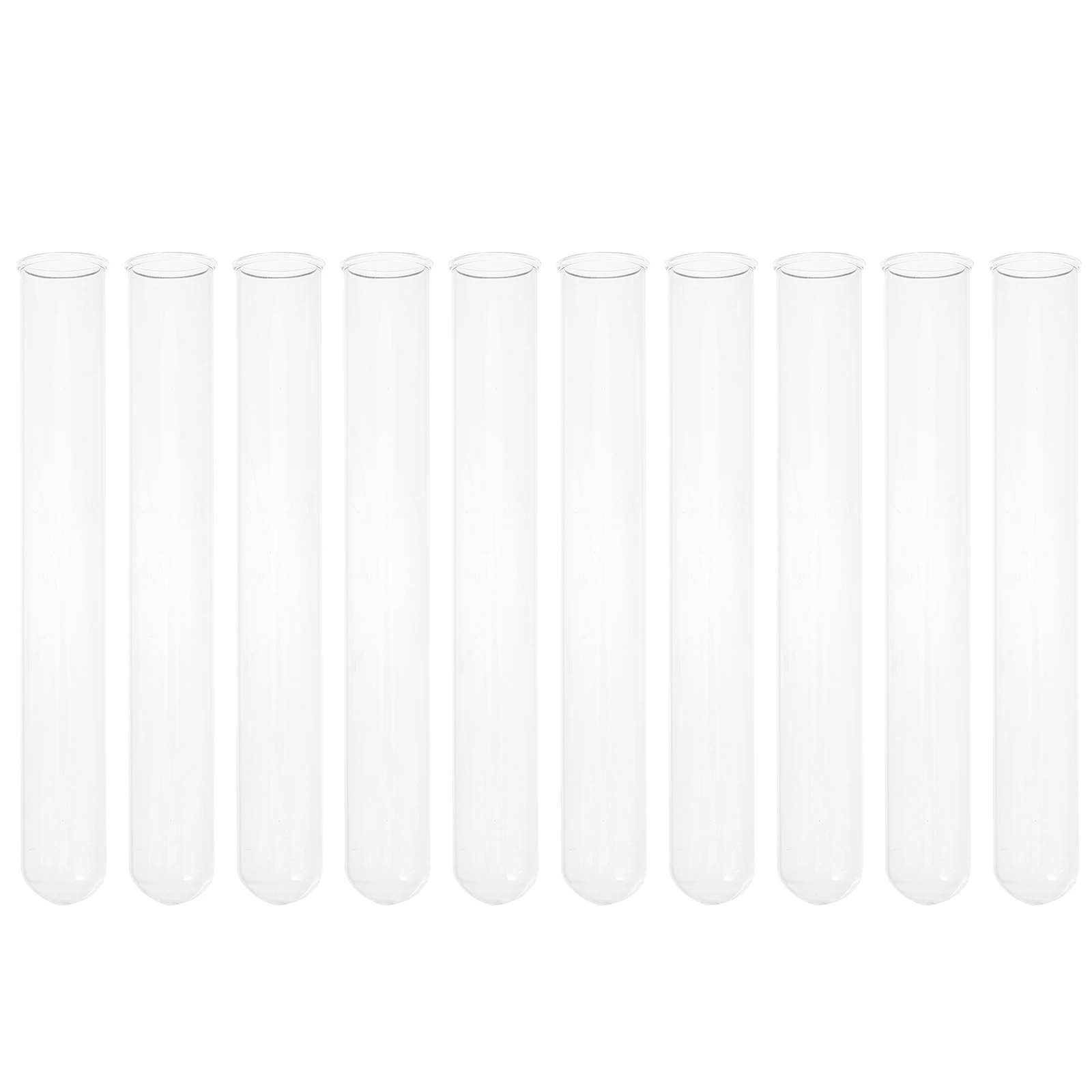 

10 Pcs Rolled Edge Glass Test Tube Clear Tubes Storage Small Bottles Scientific Portable Lab