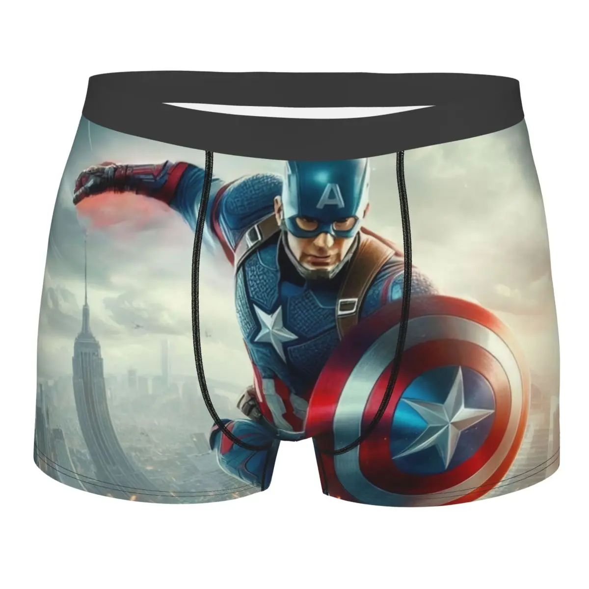 

Male Cool Captain America Comics Underwear Boxer Briefs Men Stretch Shorts Underpants