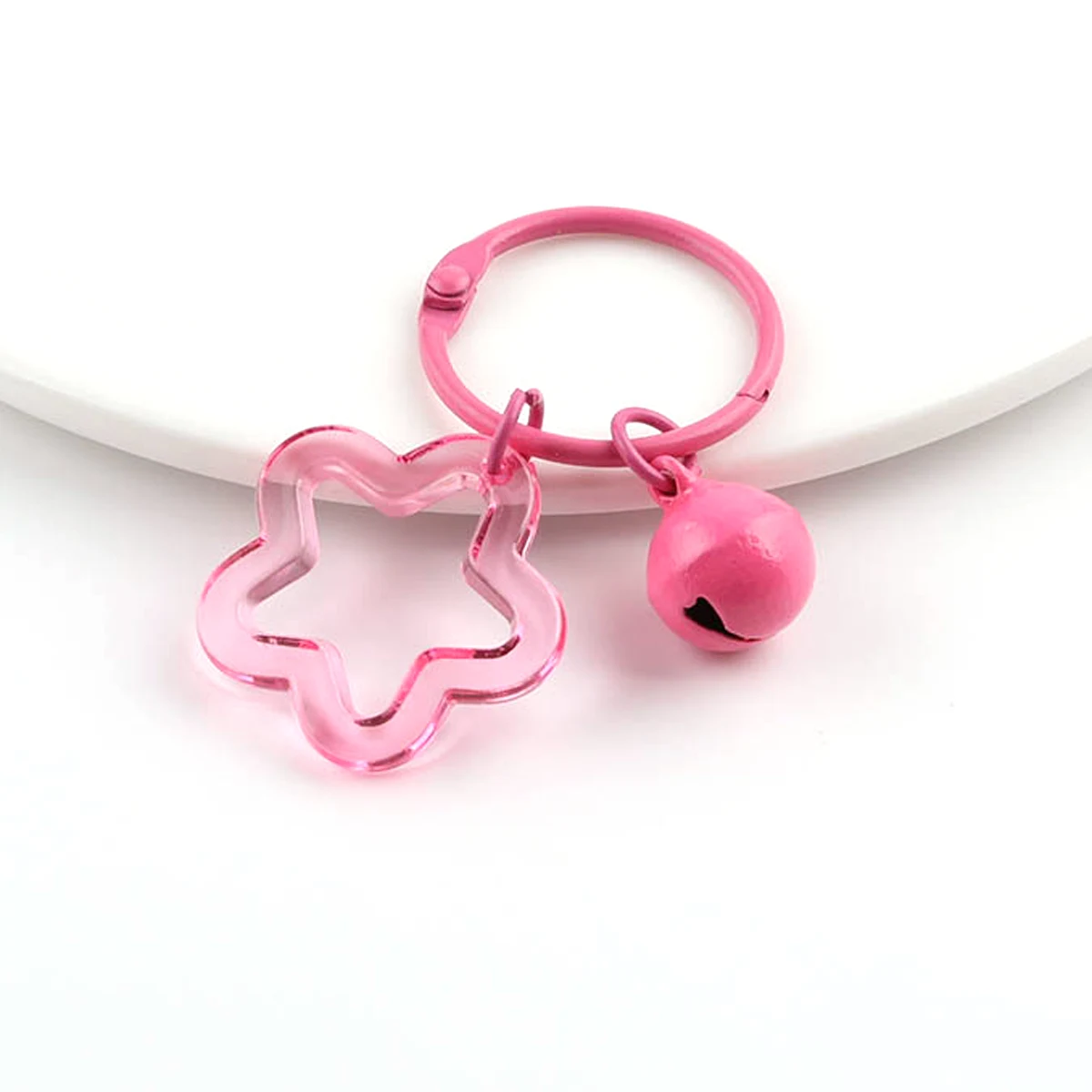 Bunte Hakenverschlüsse, Clips, Glocke, Acryl, Blume, klassisch, für Schlüsselanhänger, Tasche, Schmuck, DIY, 55 x 30 mm – Detail 6