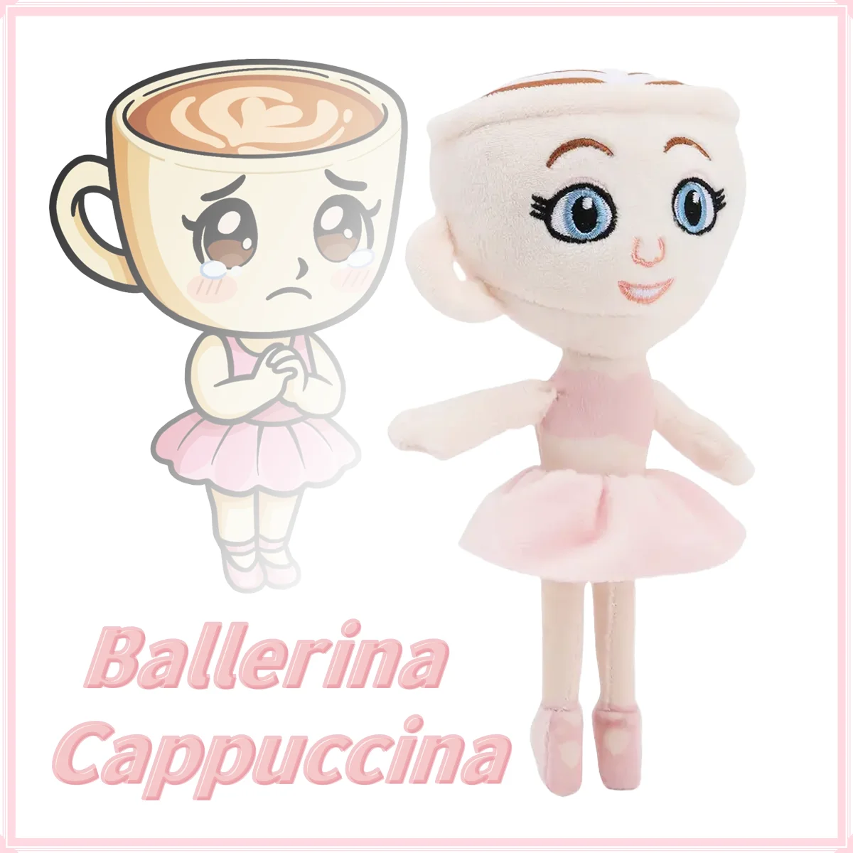 Tung Tung Tung Sahur Plush Ballerina Cappuccina Cute Kawaii Plush Toys Christmas Holidays Gift Festive Decor Game Movie Gift