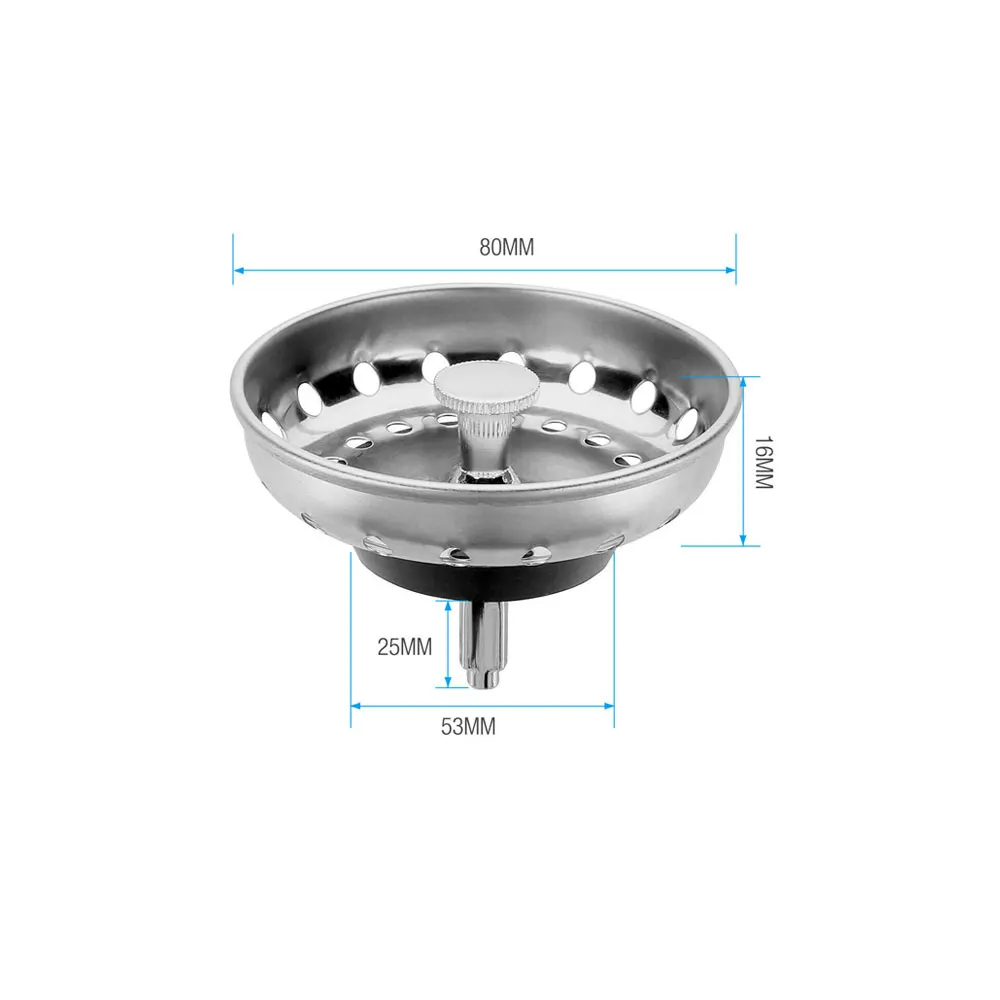 Tapón para colador de fregadero de cocina, cesta de drenaje de acero inoxidable, accesorios de cocina, 2 piezas